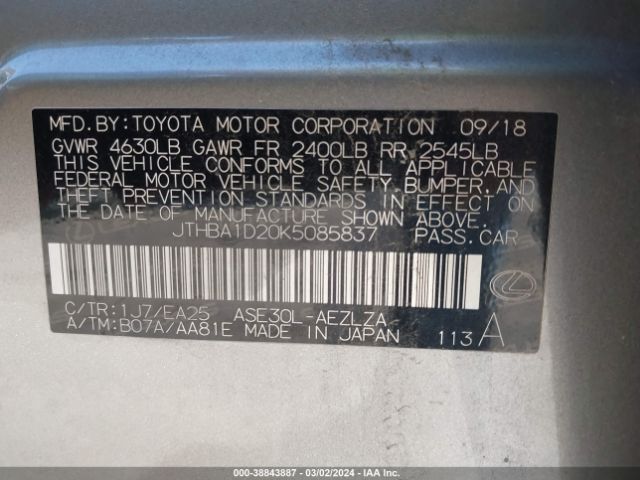 JTHBA1D20K5085837 Lexus IS 300