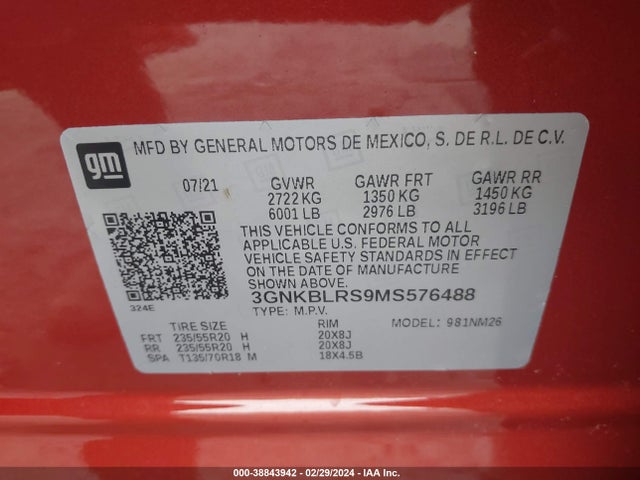 Chevrolet Blazer Awd Premier 2021 3GNKBLRS9MS576488 Image 9