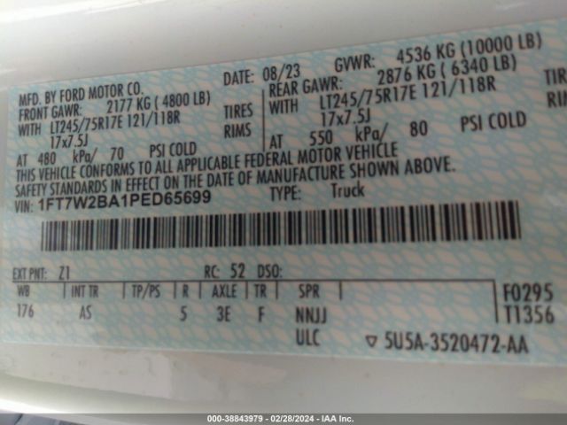 1FT7W2BA1PED65699 Ford F-250 Xl