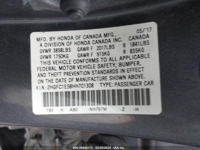 Honda CIVIC SI 2017 2HGFC1E58HH701308 Image 9