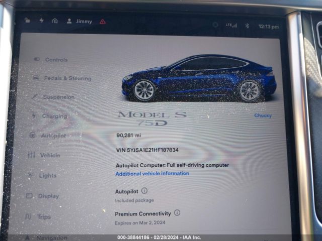 5YJSA1E21HF187834 Tesla Model S 100d/60d/75d/90d/p100d
