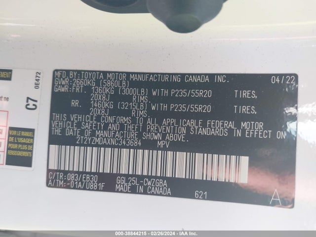 2T2YZMDAXNC343684 Lexus Rx 350 F Sport Handling