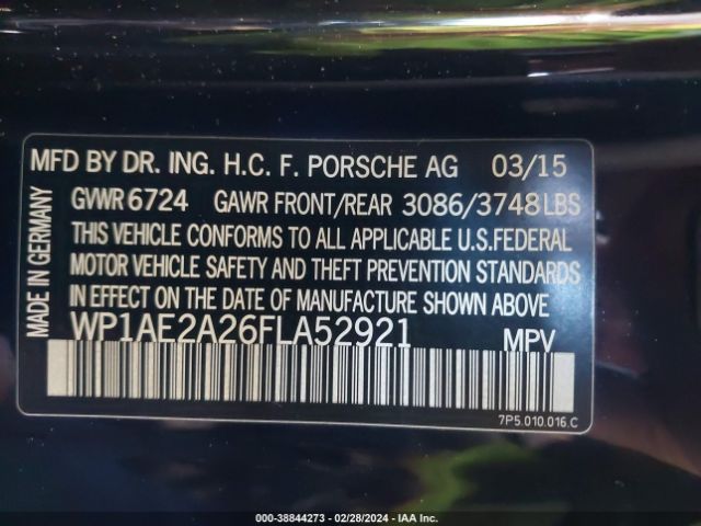 WP1AE2A26FLA52921 Porsche Cayenne E-hybrid S