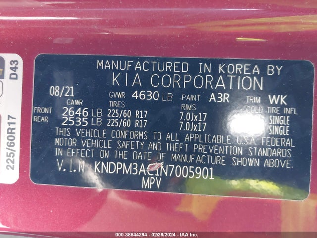 KIA Sportage Lx 2022 KNDPM3AC1N7005901 Image 9