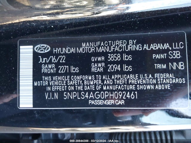 Hyundai ELANTRA SEL 2023 5NPLS4AG0PH092461 Image 9