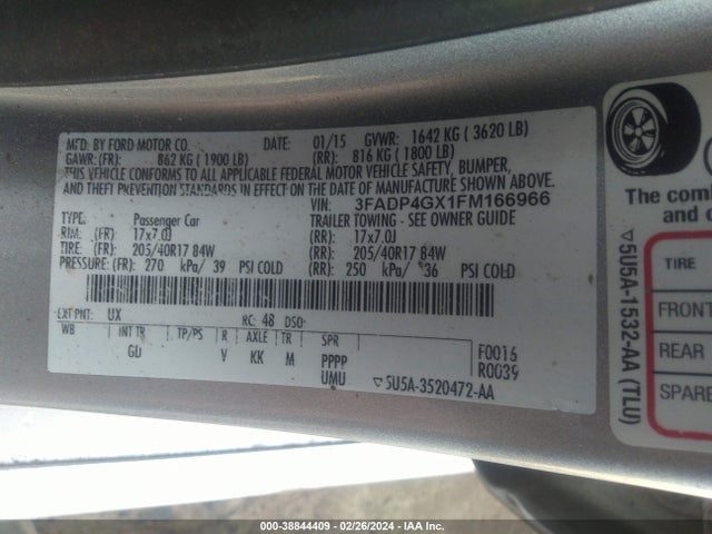Ford FIESTA ST 2015 3FADP4GX1FM166966 Image 9