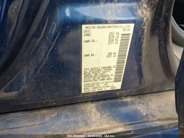 Nissan Altima 2.5 Sr 2017 1N4AL3AP3HC122621 Image 9