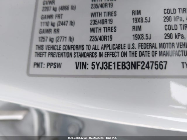 2022 TESLA MODEL 3 5YJ3E1EB3NF247567 Photo 8