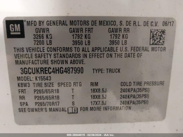Chevrolet Silverado 1500 1lt 2017 3GCUKREC4HG487990 Image 9