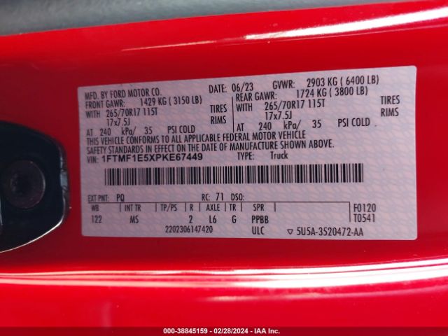 1FTMF1E5XPKE67449 Ford F-150 Xlt