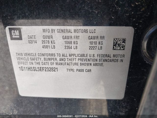 1G11H5SL5EF232821 Chevrolet Malibu 1lz