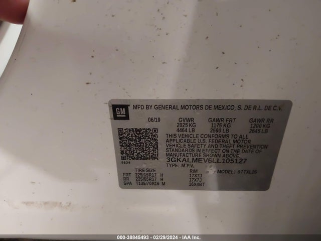 3GKALMEV6LL105127 GMC Terrain Fwd Sle