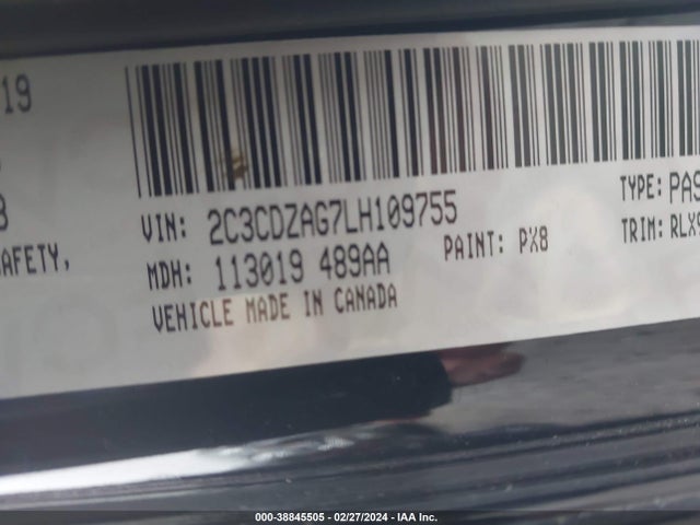 Dodge Challenger Sxt 2020 2C3CDZAG7LH109755 Image 9