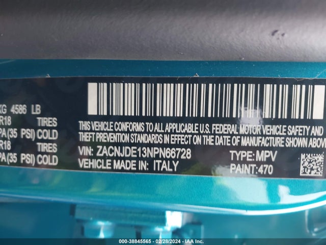 ZACNJDE13NPN66728 Jeep Renegade Altitude 4x4