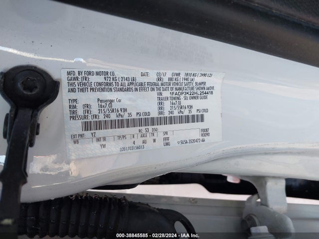 Ford FOCUS SE 2017 1FADP3K22HL254418 Image 9