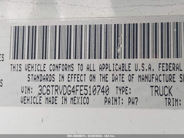 3C6TRVDG4FE510740 RAM Promaster 2500 High Roof