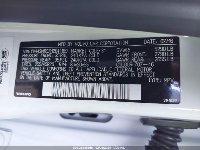 YV449MRS7H2041189 Volvo Xc60 T6 R-design
