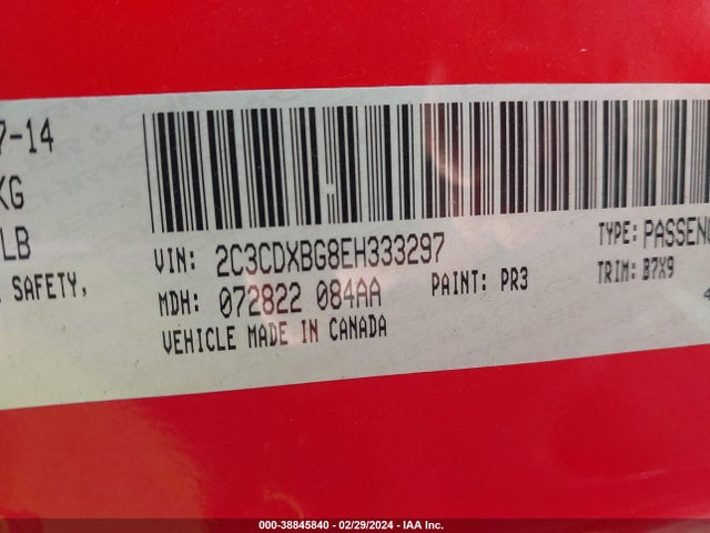 Dodge Charger Se 2014 2C3CDXBG8EH333297 Image 9