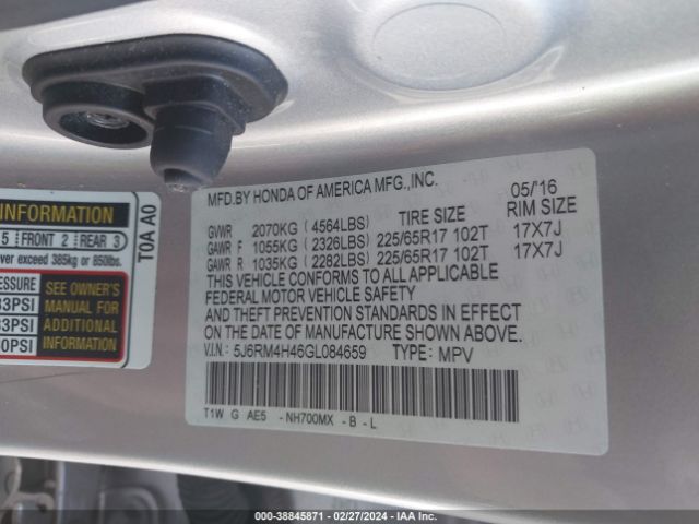 5J6RM4H46GL084659 Honda CR-V SE