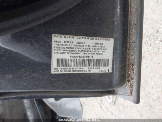 2000 SAAB 9-5 YS3EF58Z5Y3075316 Photo 8