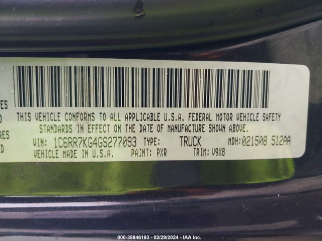 RAM 1500 Express 2016 1C6RR7KG4GS277093 Image 9