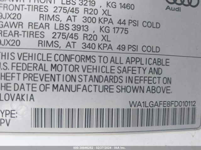 WA1LGAFE8FD010112 Audi Q7 3.0t Premium