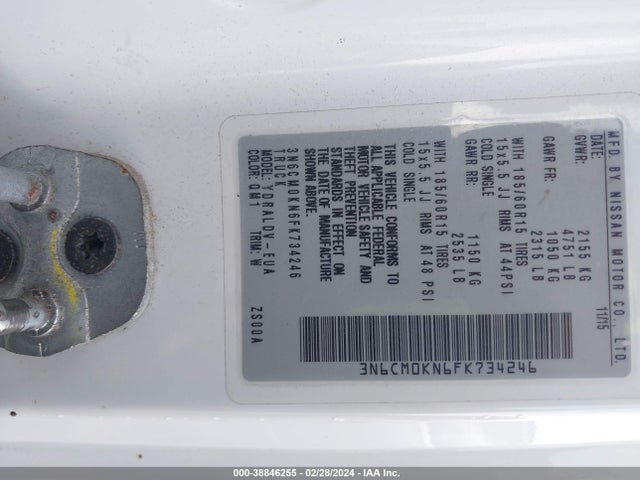 Nissan Nv200 S 2015 3N6CM0KN6FK734246 Image 9