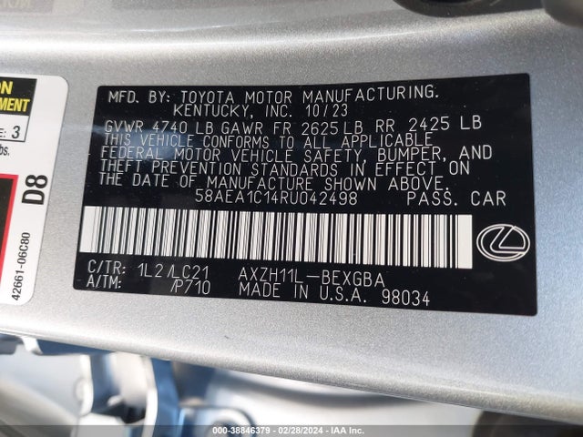 58AEA1C14RU042498 Lexus Es 300h Luxury