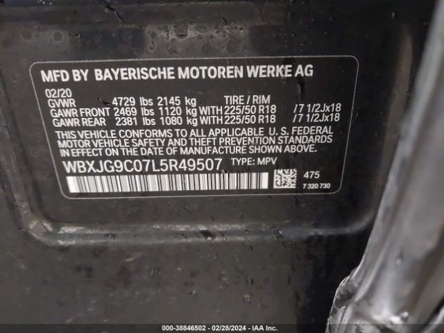 WBXJG9C07L5R49507 BMW X1 Xdrive28i