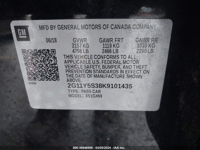 Chevrolet IMPALA LS 2019 2G11Y5S38K9101435 Image 9