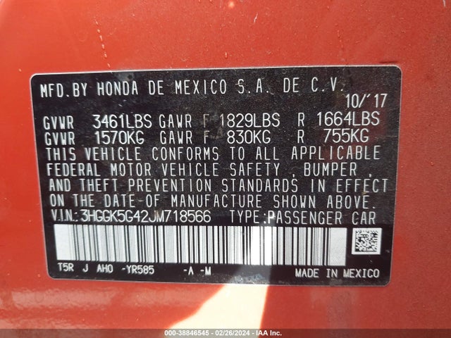 Honda FIT LX 2018 3HGGK5G42JM718566 Image 9