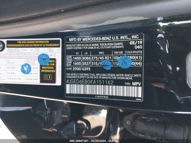 4JGED6EB0KA151162 Mercedes-Benz Amg Gle 43 Coupe 4matic