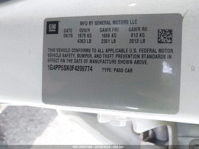 1G4PP5SK0F4209774 Buick Verano