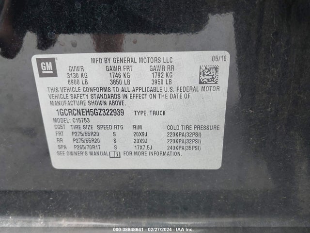 Chevrolet Silverado 1500 Wt 2016 1GCRCNEH5GZ322939 Image 9