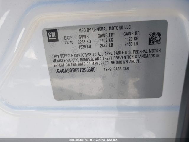 1G4GA5GR6FF290680 Buick Lacrosse