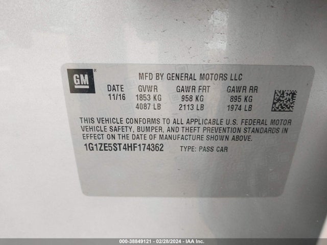 Chevrolet MALIBU 1LT 2017 1G1ZE5ST4HF174362 Image 9