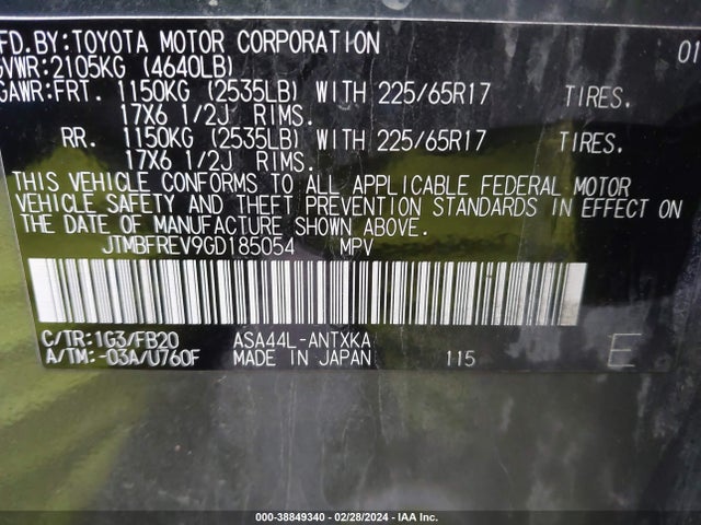 Toyota RAV4 LE 2016 JTMBFREV9GD185054 Image 9