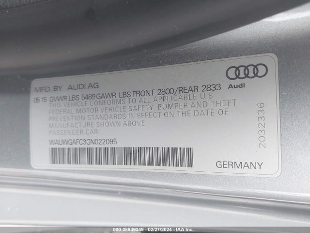 Audi A7 3.0t Premium Plus 2016 WAUWGAFC3GN022095 Image 9