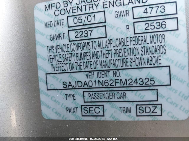 2002 JAGUAR S-TYPE SAJDA01N62FM24325 Photo 8