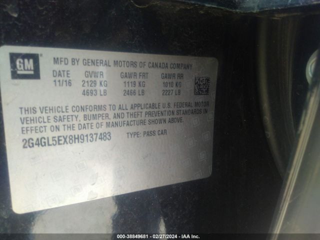 2G4GL5EX8H9137483 Buick Regal Turbo Sport Touring
