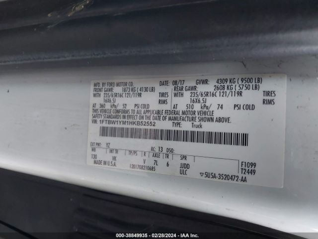1FTBW1YM1HKB52552 Ford Transit-350