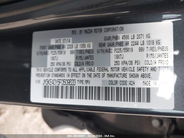 Mazda Cx-5 Grand Touring 2015 JM3KE4DY5F0509633 Image 9
