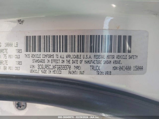 RAM 2500 Tradesman 2015 3C6UR5CJXFG659370 Image 9