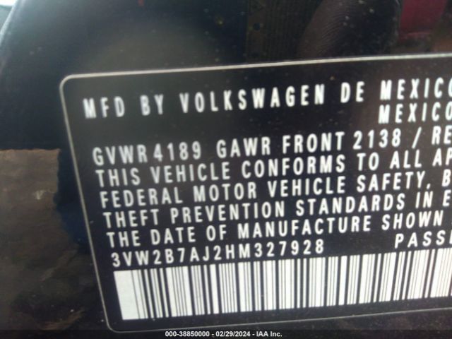 3VW2B7AJ2HM327928 Volkswagen Jetta 1.4t S