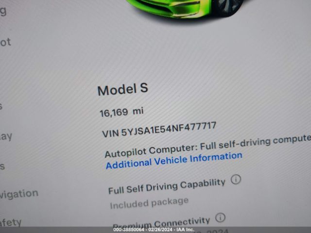 5YJSA1E54NF477717 Tesla Model S Dual Motor All-wheel Drive