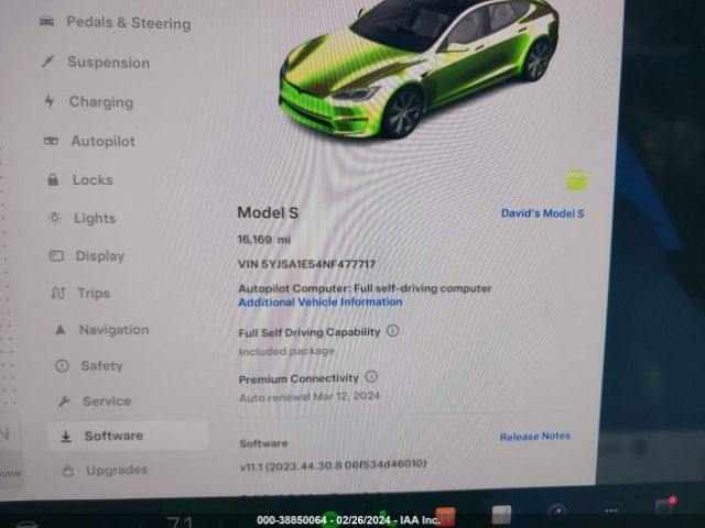 5YJSA1E54NF477717 Tesla Model S Dual Motor All-wheel Drive