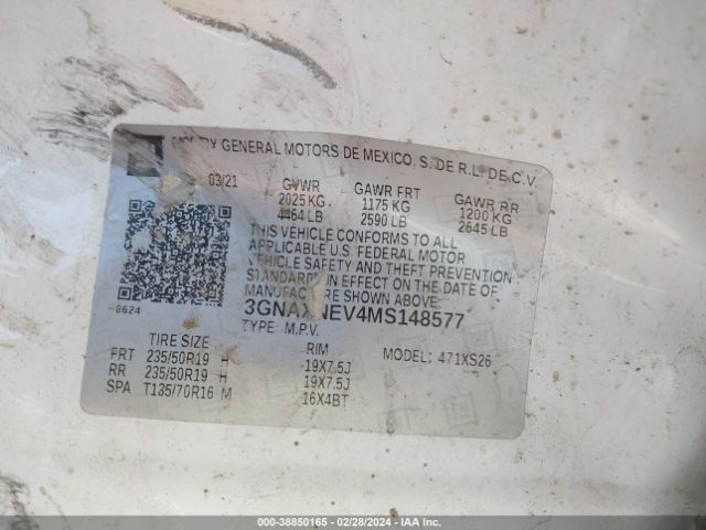 3GNAXNEV4MS148577 Chevrolet Equinox Fwd Premier