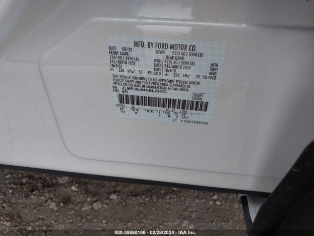 2LMPJ6J94NBL23470 Lincoln Nautilus Standard