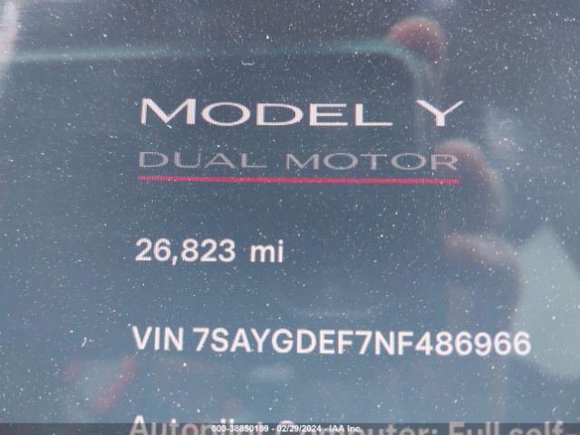 7SAYGDEF7NF486966 Tesla Model Y Performance Dual Motor All-wheel Drive