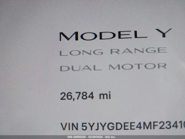 5YJYGDEE4MF234109 Tesla Model Y Long Range Dual Motor All-wheel Drive